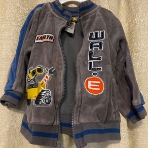 Wall-E Pixar disney jacket zip up size 24 months RARE Grey &  blue